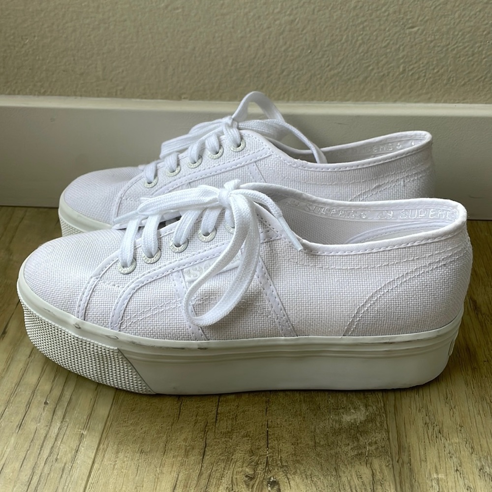 Superga White Platform Sneakers